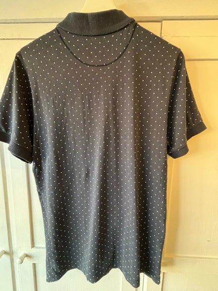 Pretty Green Polo Shirt - Navy Polka Dot - Medium