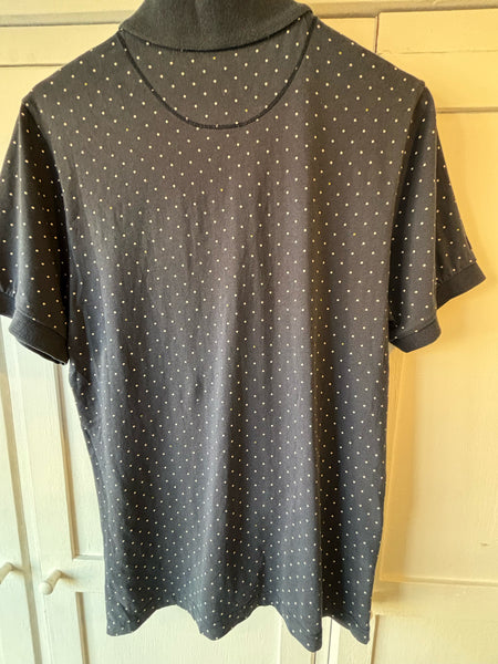 Pretty Green Polo Shirt - Navy Polka Dot - Medium